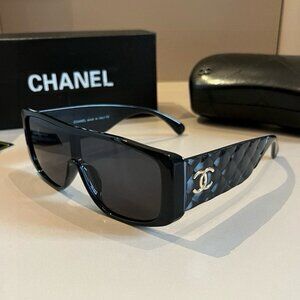 CHANEL Black Sunglasses with Dark Lenses